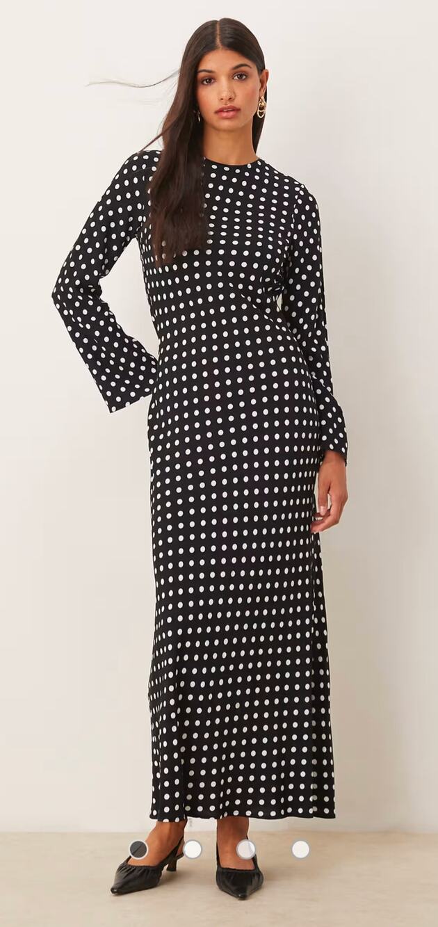 ASOS Black and White Polka Dot Maxi Dress